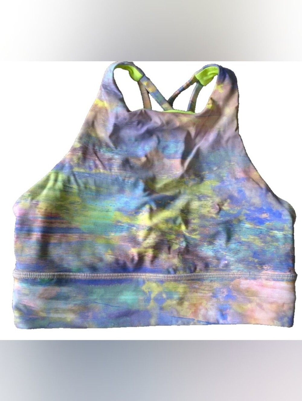 Lululemon Energy High-Neck Longline Tough Bra Altered Nature Multi Color Size 6